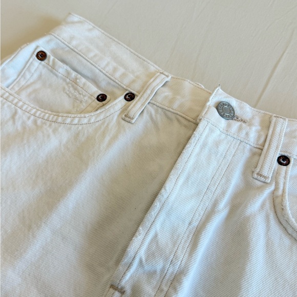 AGOLDE Parker Long High Waisted Jean Short in White - Picture 10 of 12